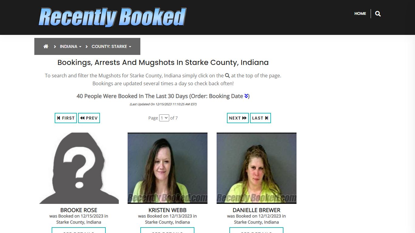 Recent bookings, Arrests, Mugshots in Starke County, Indiana