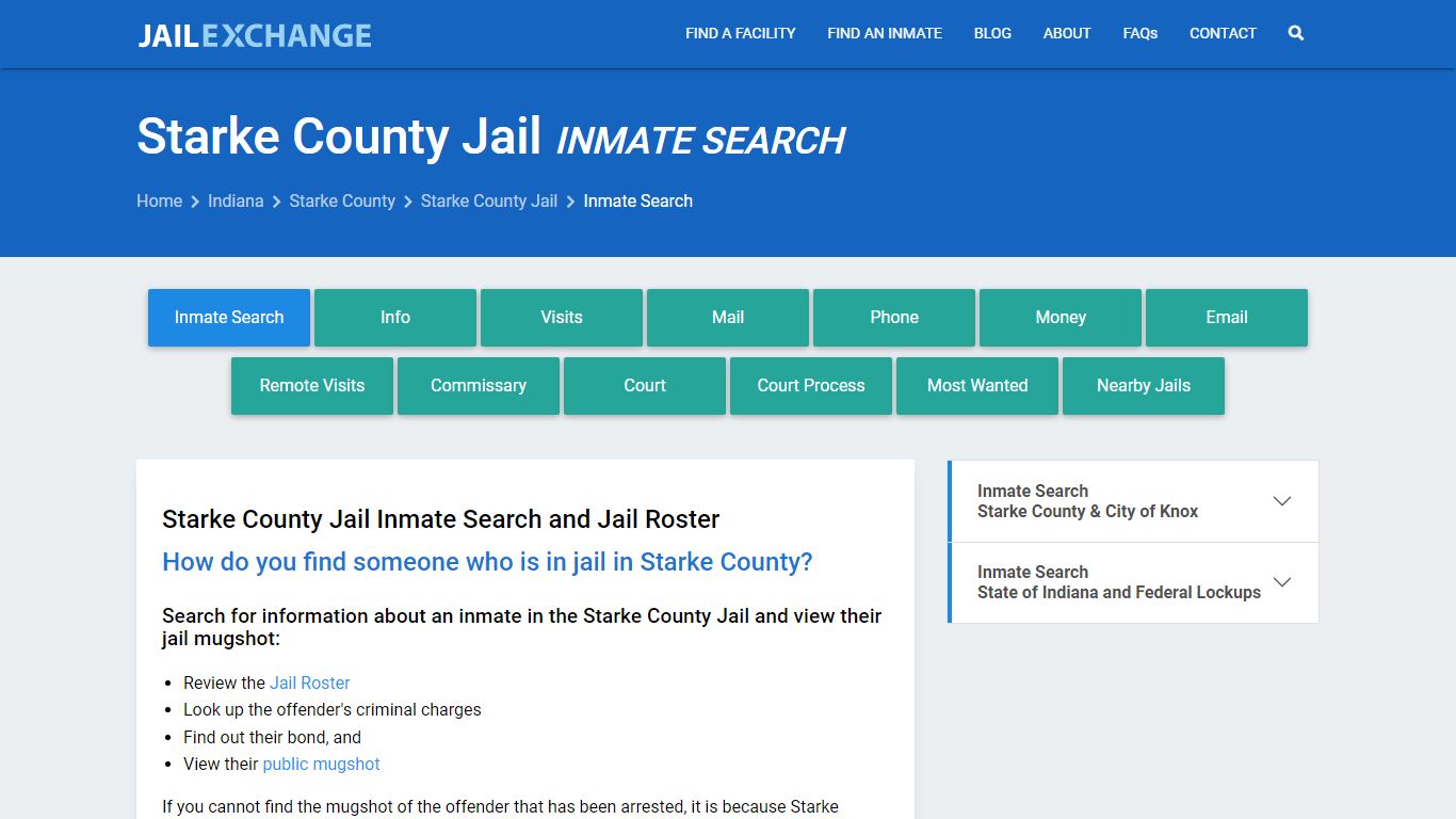Starke County Jail Inmate Search - Jail Exchange